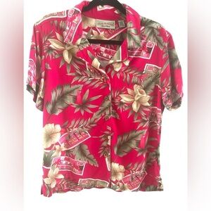 Boca Classics Red Hawaiian Floral Shirt